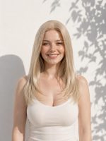 24 Inch Icy Vanilla Blonde Shadow Root HD Lace Straight Wig
