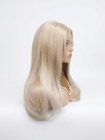 24 Inch Icy Vanilla Blonde Shadow Root HD Lace Straight Wig