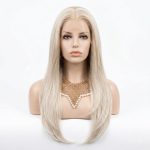 24 Inch Icy Vanilla Blonde Shadow Root HD Lace Straight Wig