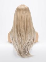 24 Inch Icy Vanilla Blonde Shadow Root HD Lace Straight Wig