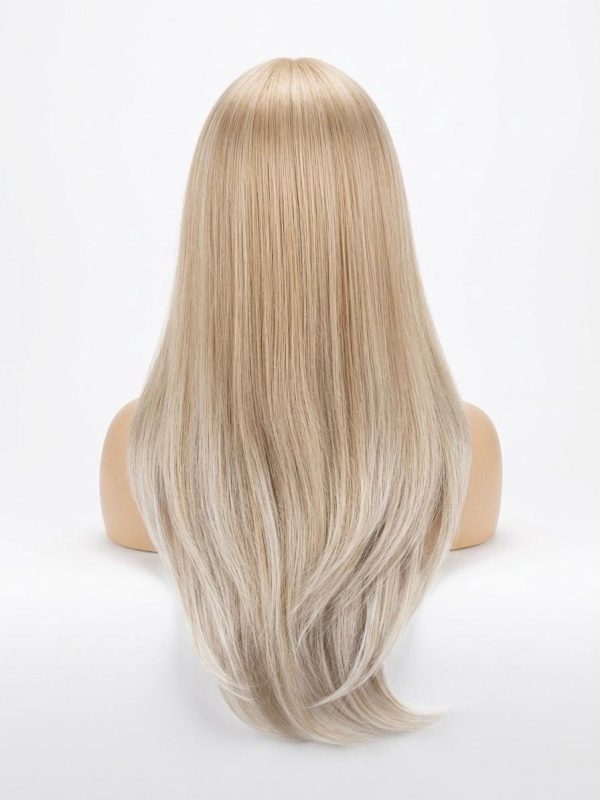 24 Inch Icy Vanilla Blonde Shadow Root HD Lace Straight Wig