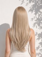 24 Inch Icy Vanilla Blonde Shadow Root HD Lace Straight Wig